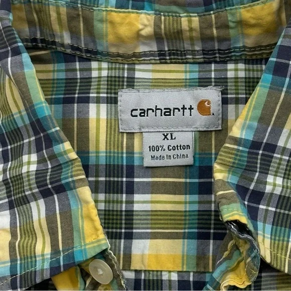 Carharrt Mens Plaid Long Sleeve Button Down - Size XL - Picture 2 of 5
